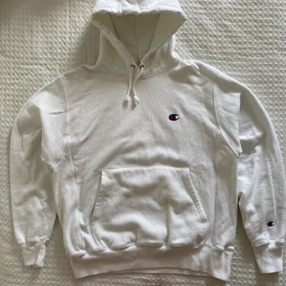 White Champion Heavyweight Hoodie - Size M - Picture 1 of 6